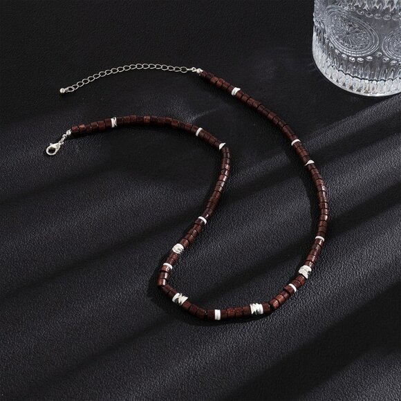 🆕 Men Brown Puka Shell Necklace Trendy Summer Beach Sea Beaded Hawaiian Jewelry - Picture 7 of 7